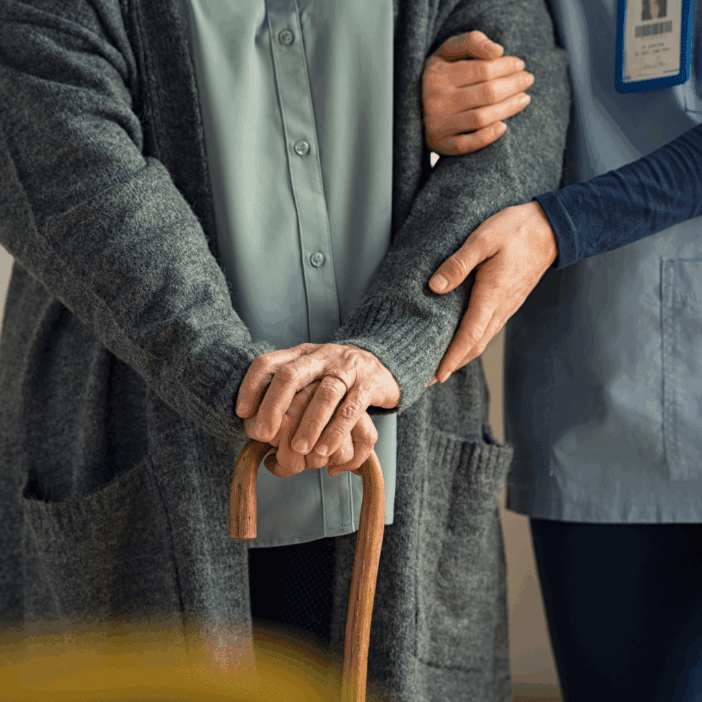 Caregiver assist the elderly